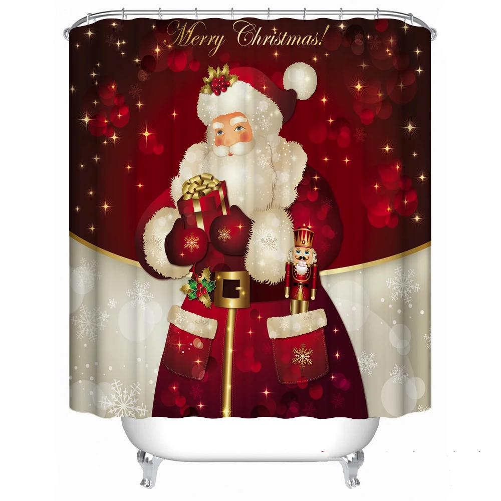 

Merry Christmas Santa Claus gives gifts waterproof Bathroom Shower curtain