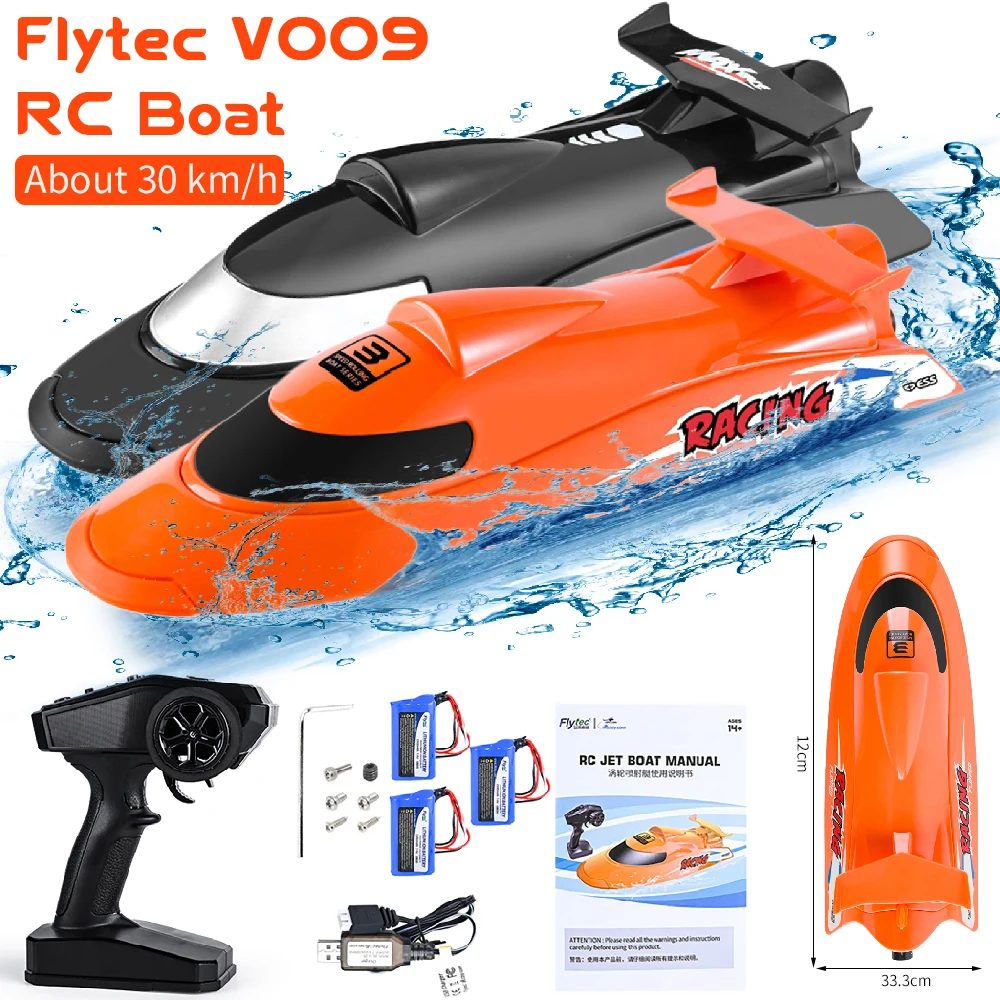 

Flytec V009 RC Boat Waterproof 2.4GHz Electric 30km/h Remote Control Boats Three-speed Mode Speedboat Ship for Kids Adults Toys