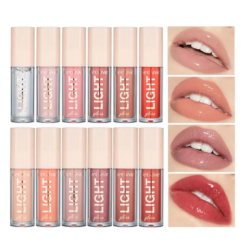 

12 Colors Lip Gloss Moisturizing Mirror Shimmery Shiny Pearly Liquid Lipstick Water-Proof Long-Lasting Lip Glaze Lips Cosmetic