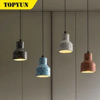 simple creative nordic cement small chandelier bedroom bedside living room study chandelier hotel dining bar counter room light