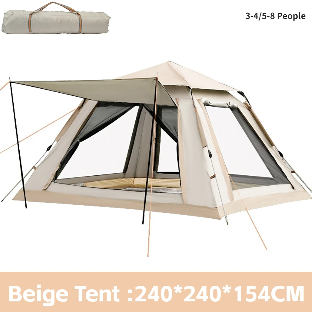 5-8 Person Pop Cloud Up 2 Tent for Camping Outdoor Dome Tent Automatic Easy Setup Waterproof Family Tent Hiking Backpacking