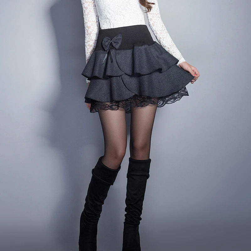 

Women Sweet Floral Bowknot Mini Ballet Skirts 2021 Female Elasticity Summer Elegant Short Skirt Lace Office Lady Sexy Skirts New