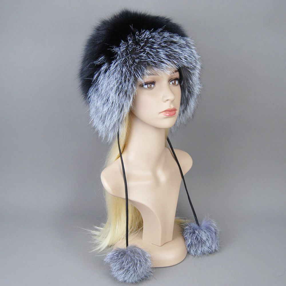 Лидер продаж 2024 женские шапки из натурального меха русская ушанка зимние толстые