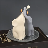 long nosed elephant couple candle molds silicone candle making aroma soy wax soap polymer clay plaster epoxy resin moulds gift