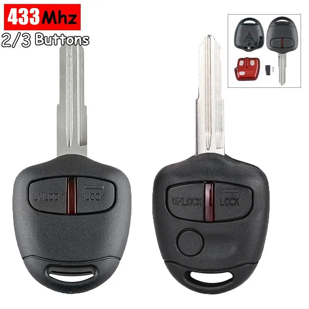 

2/3 Buttons Remote Control Car Key Fob 433Mhz for Mitsubishi for Outlander With ID46 Chip