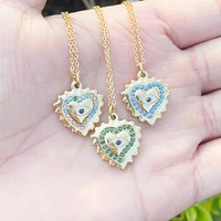 romantic heart zircon inlay clavicular necklaces for women girls fashion stainless steel choker necklaces party jewelry gifts