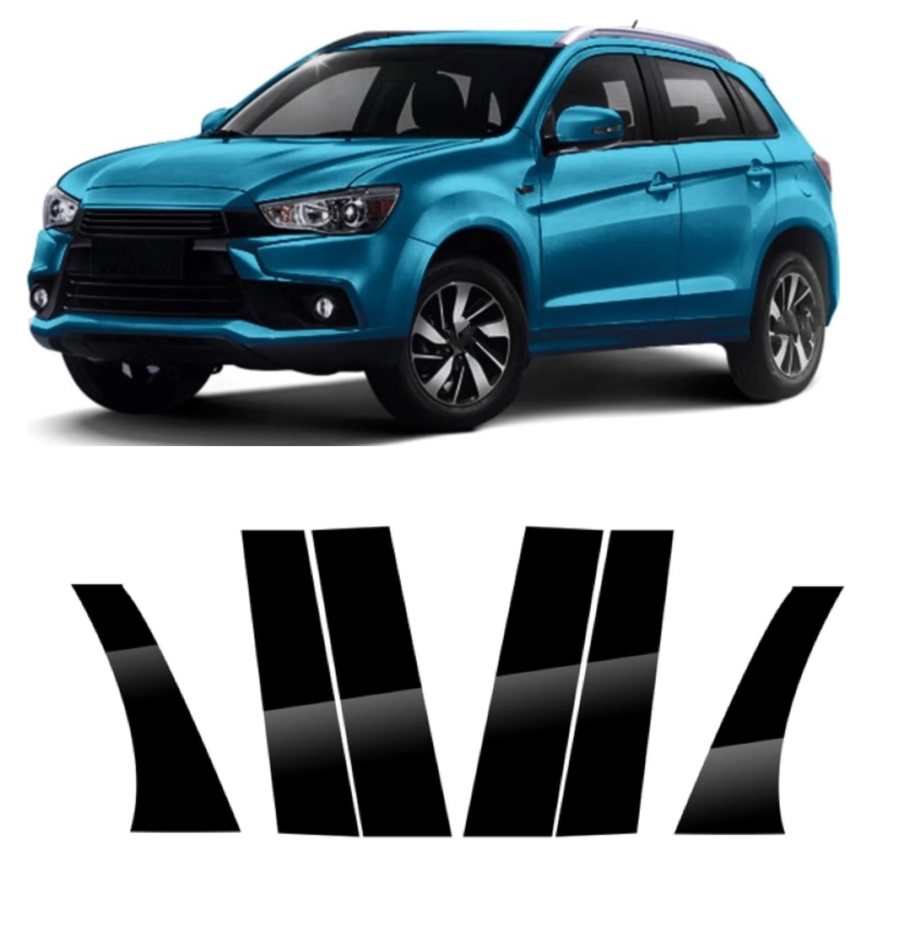 

6 шт., наклейки на дверные стойки, окна, стойки, наклейки для Mitsubishi ASX 2011 2012 2013 2014 2015 2016 2017 2018 2019 2020