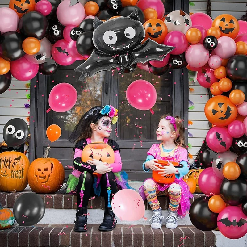 

Воздушные шары для вечевечерние НКИ на Хэллоуин, оранжевые, черные, золотые шары, гирлянда, арка, дверь на Хэллоуин, домашние украшения, возд...