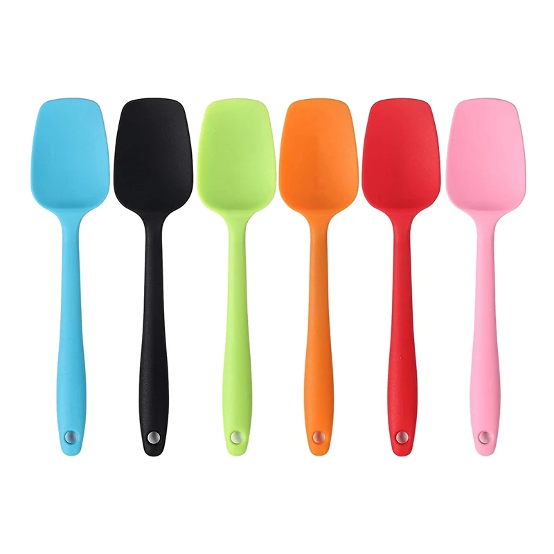 

6PCS Silicone Spatulas,Spoon Heat Resistant Seamless One Piece Design Non-Stick Flexible Scrapers Baking Mixing Tool