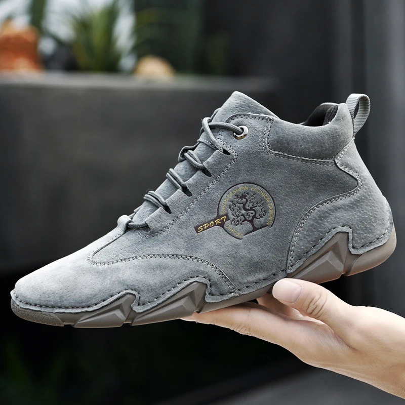 

Men Boots Suede Leather Ankle Boots Men Seasons Leisure Boots Keep Warm Plush Men Casual Sneakers Lightweight Bota Masculina