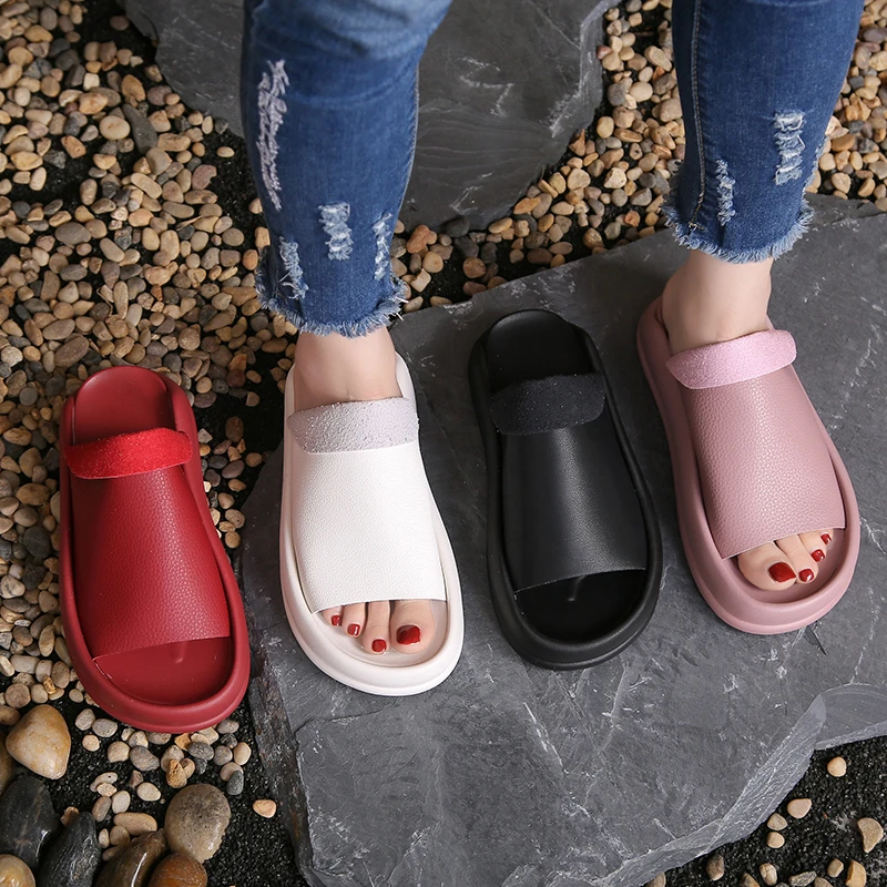 

Women's Sexy Slippers 2023 Summer Slingback Open Toe Leather Slip On Solid Color Outerwear Fashion Casual Flat Slippers