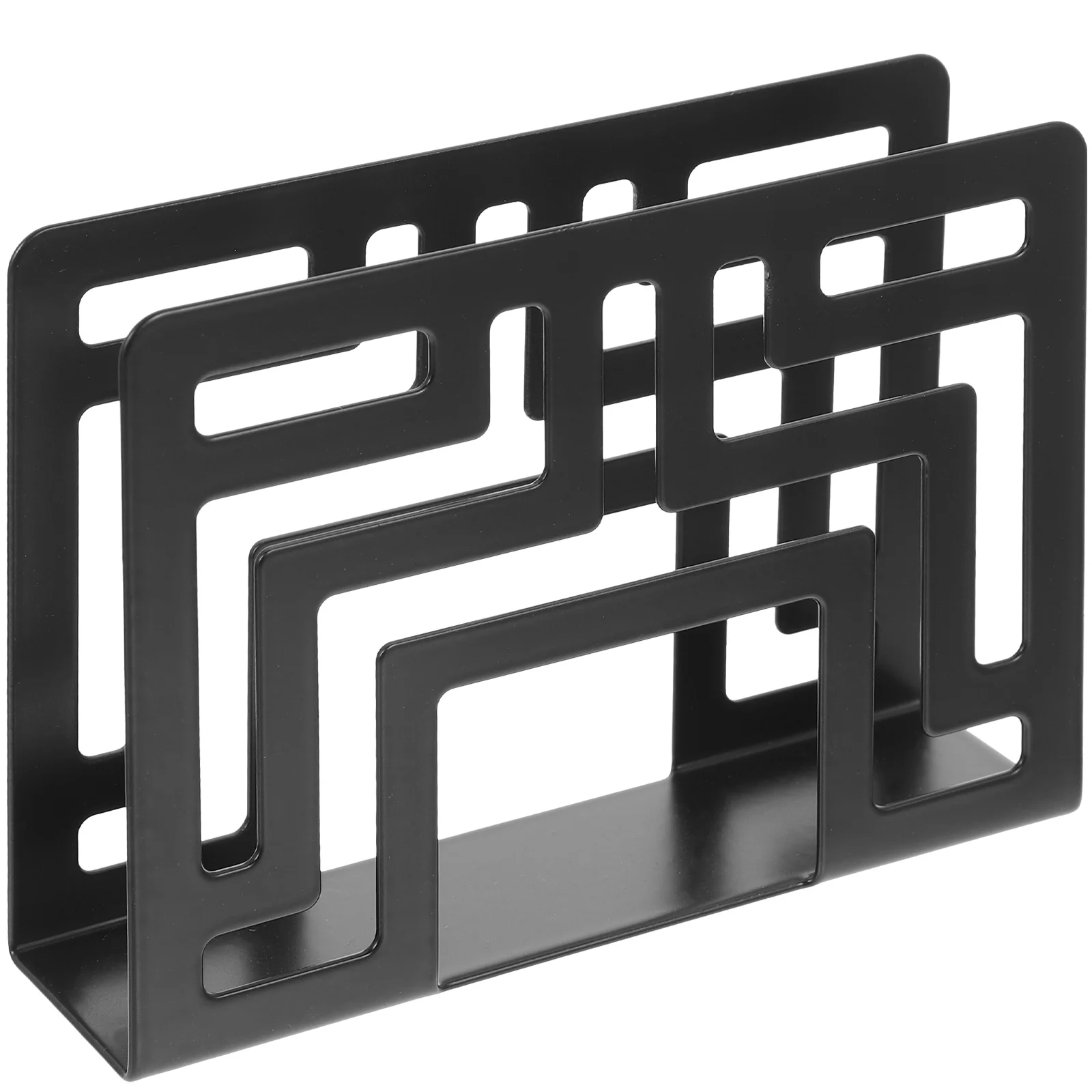 Hollow Napkin Holder Decor Black Storage Stand Tissue Cocktail Table 430 Stainless Steel Napkins for