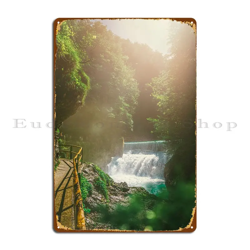 

Waterfalls In Slovenia Metal Plaque Cinema Party Cinema Iron Wall Decor Tin Sign Poster