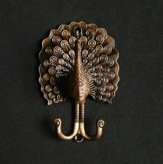 Декоративный настенный крючок в виде павлина, металлические настенные крючки/античная латунь, завязки для штор, фурнитура, вешалка для одежды, уникальные вешалки