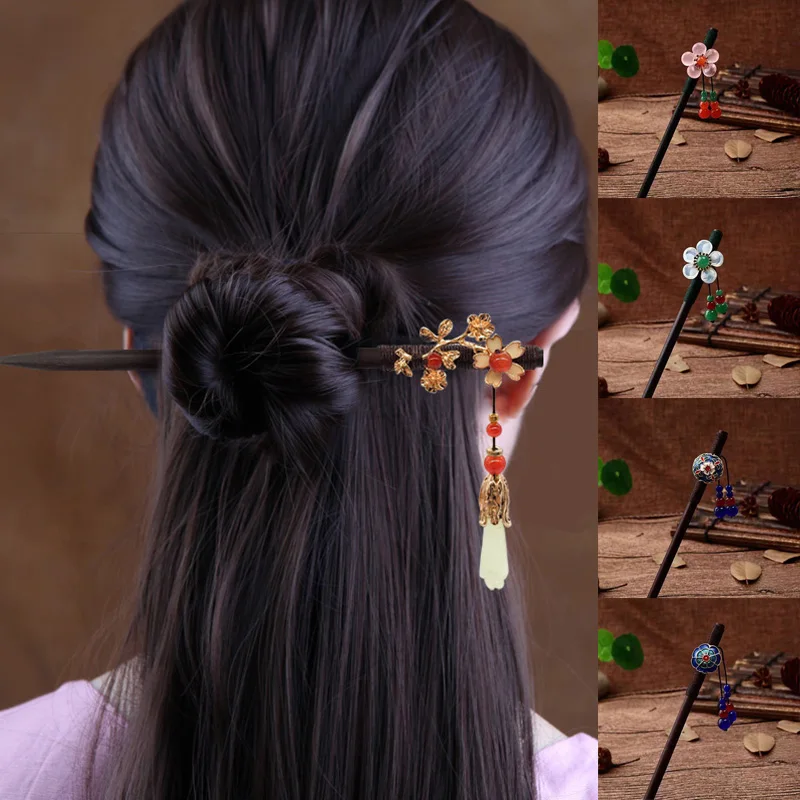 

Chinese Style Long Tassels Hairpins Hanfu Headwear Pearls Bead Step Shake Hair Chopsticks Wedding Hair Jewelry Hair Accessories