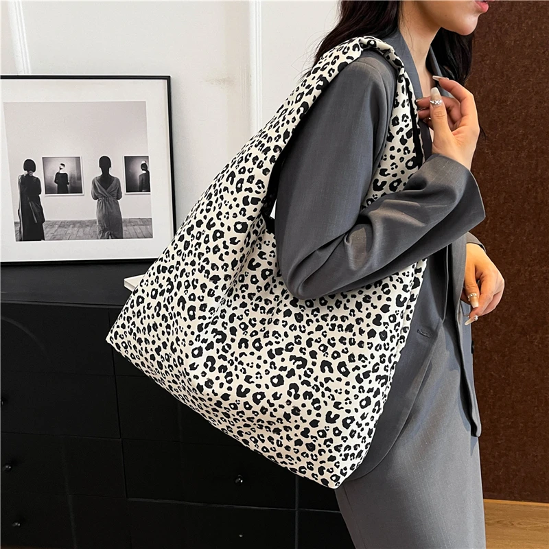 Новая модная Универсальная женская сумка-тоут через плечо с леопардовым принтом