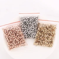 200pcs oval tube spacers beads gold plated ccb loose beads for jewelry making diy bracelet necklace beaded accessories wholesale