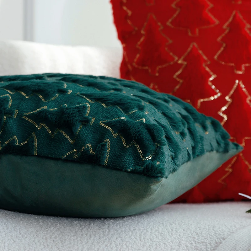 Чехол для подушки Coussion украшение дома плюшевая рождественская елка 45x45 см