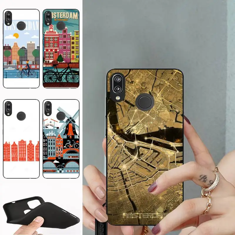 

Amsterdam City Poster Phone Case For Samsung Note 8 10 20 S10 S20 Fe Lite S21 S30 Ultra Plus 5G Fundas Shell Cover