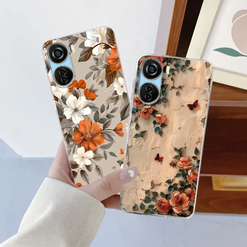 For ZTE Libero 5G IV / III Case Luxury Phone iii Flower Clear Soft Silicone Protective Cover