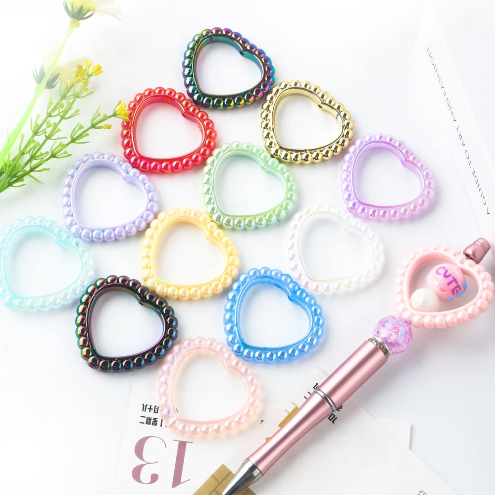 10/20 шт. акриловые круглые бусины в форме сердца