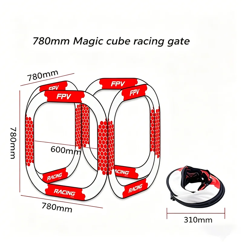 Фото Складной гоночный портал LDARC Magic Cube 780 мм для FPV, легкий гоночный портал для тренировок на FPV-квадроциклах. №3