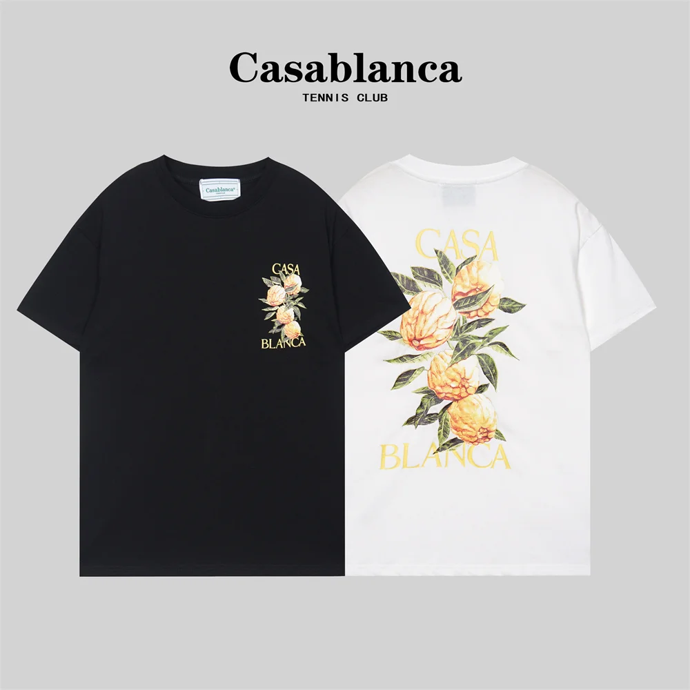 

Casablanca 2023 autumn/winter new T-shirt aircraft letter logo printed casual short-sleeved T-shirt