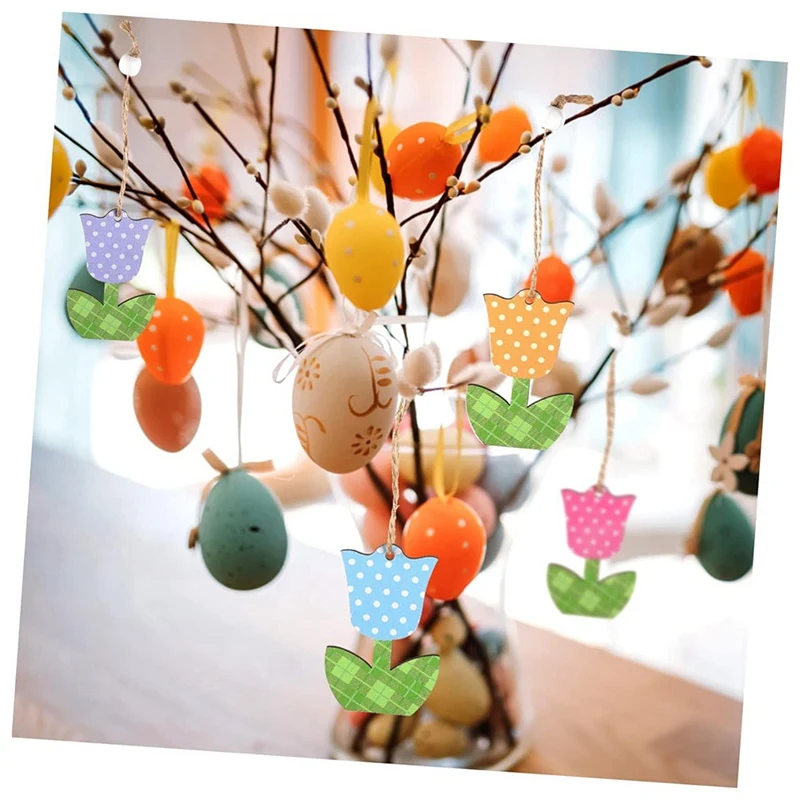 12-шт. Украшения-тюльпаны. Деревянные таблички-тюльпаны. День матери. Цветочные