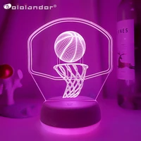 novelty 3d basketball visual optical illusion lamp led sculpture art night light desktop decoration sports ball gift for athlete