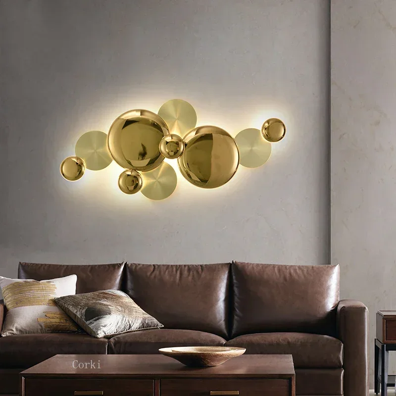 Скандинавский роскошный настенный светильник с листьями лотоса современная