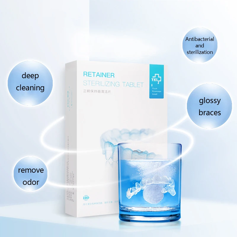 

30Tabs Retainer Cleansing Tablet Orthodontics Dental Retainer Braces Cleanser Oral Hygiene Care