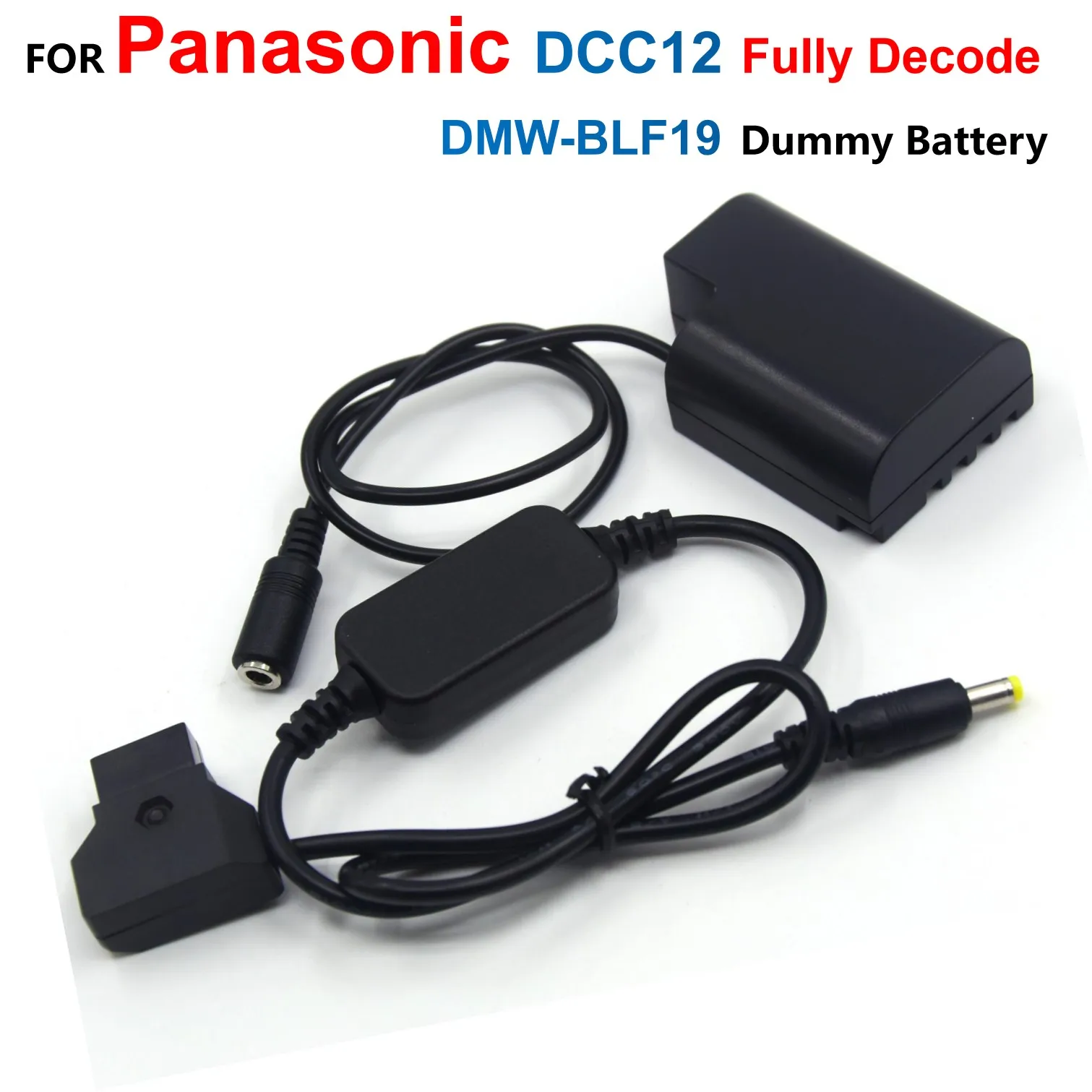 

DCC12 Full Decode DMW-BLF19 DC Coupler + D-TAP Dtap 12-24V Power Step-Down Cable For Panasonic DMC-GH5 G9LGK GH3 GH4 GH4K