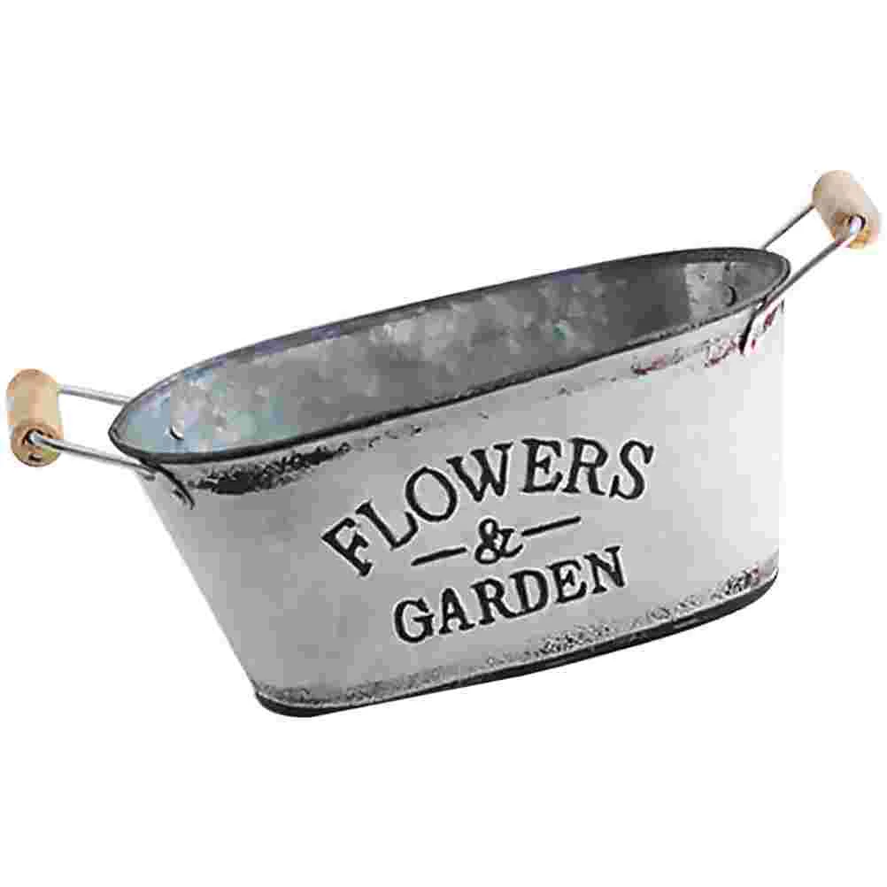 

1Pc Bucket Metal Vase Holder Stand Farmhouse Jug Vase Pot Flower Pot Party Tray Platter