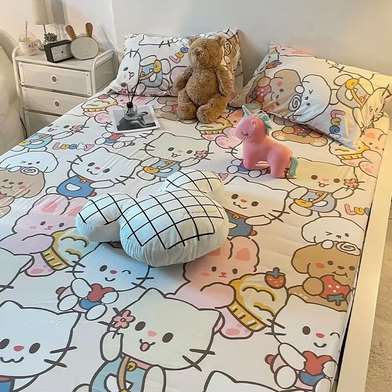 

1PCS Protect Bedspread Bed Soft Cartoon Bed Sheets For King/Queen Size Single Home 1.5M/1.8M Bed Bedding Cover Flat Sheet
