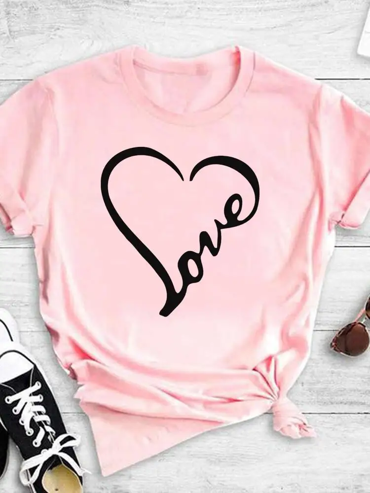 

Женская футболка с коротким рукавом Love Sweet, Повседневная футболка с принтом в стиле 90-х, летняя футболка с графическим принтом