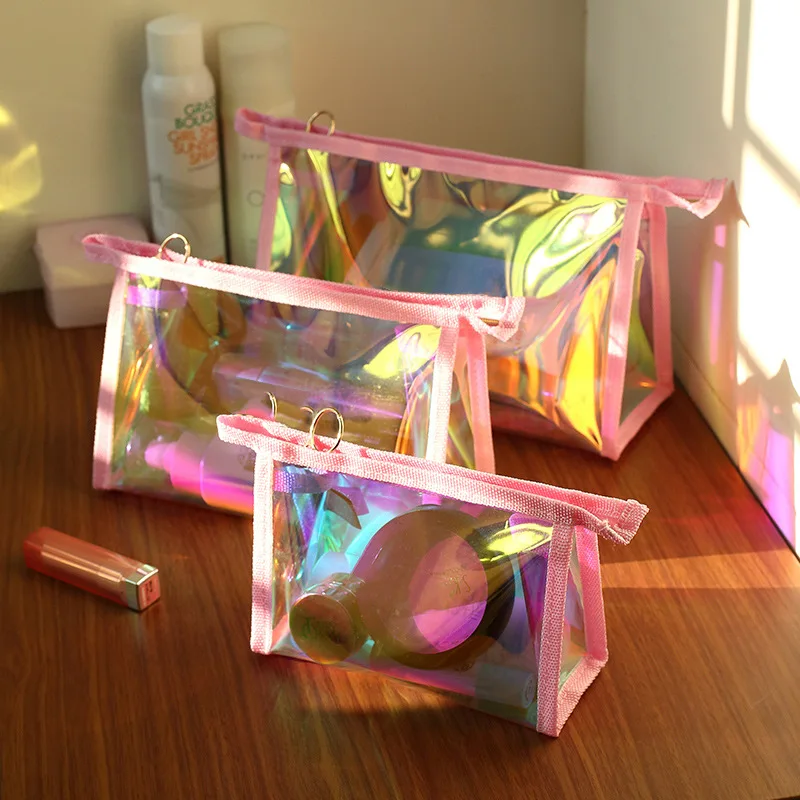 Прямые продажи с фабрики новая красная косметичка лазерной сеткой женская сумка