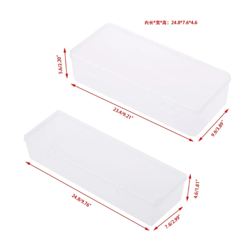 

Rectangular Plastic Clear Storage Box Jewelry Container Case Bead Organizer Case