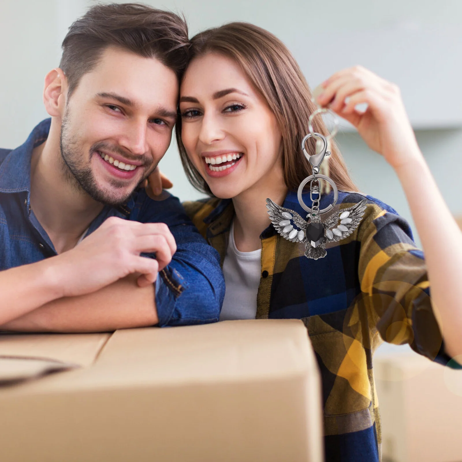 Accessories Animal Key Ring Pendant Delicate Keychain Rhinestone Inlaid Eagle-shaped