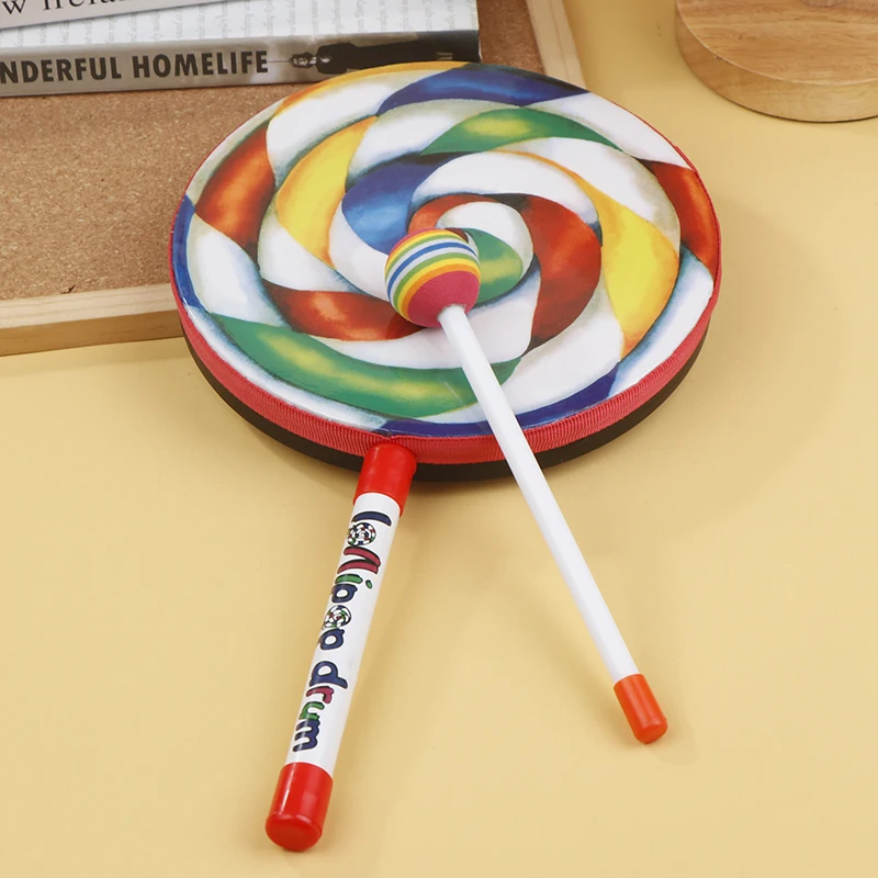 Orff 8-дюймовый ручной барабан в стиле леденцы ударный инструмент портативный