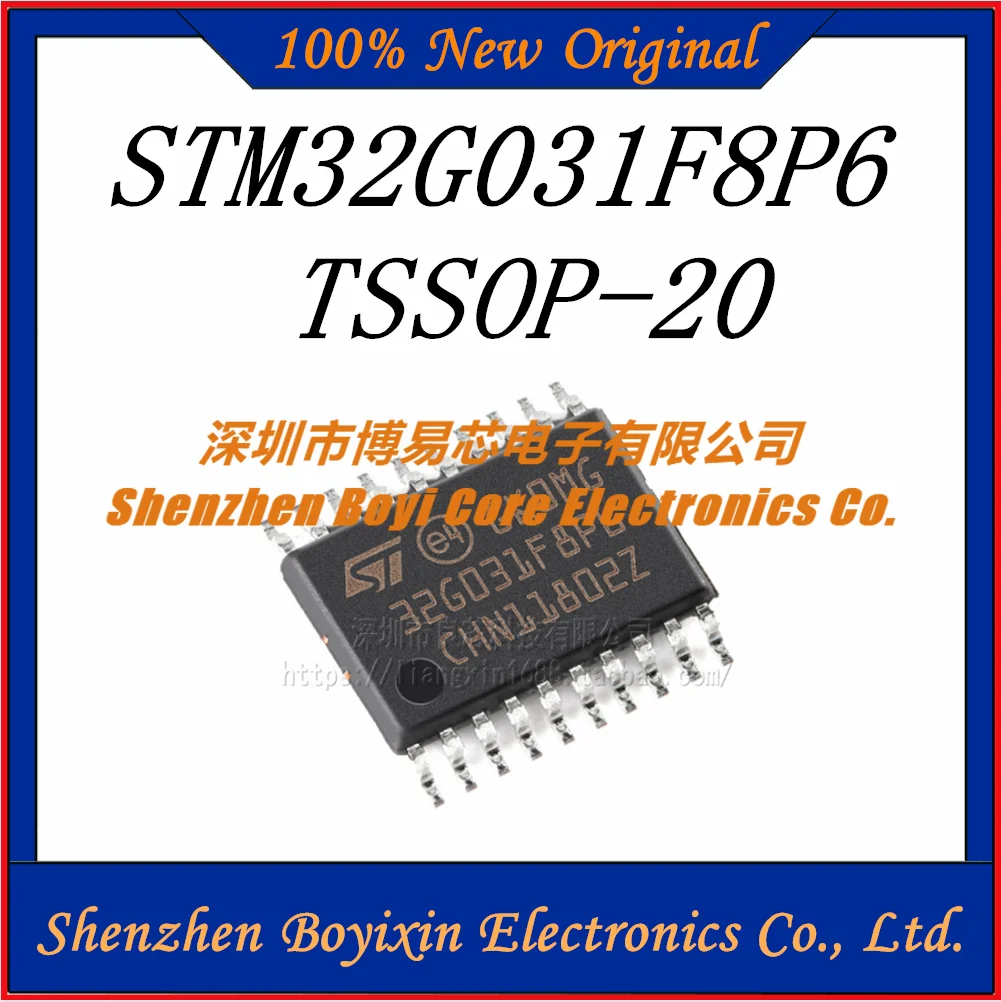 

100% New Original STM32G031F8P6 Package TSSOP-20 New Original Genuine Microcontroller (MCU/MPU/SOC) IC Chi