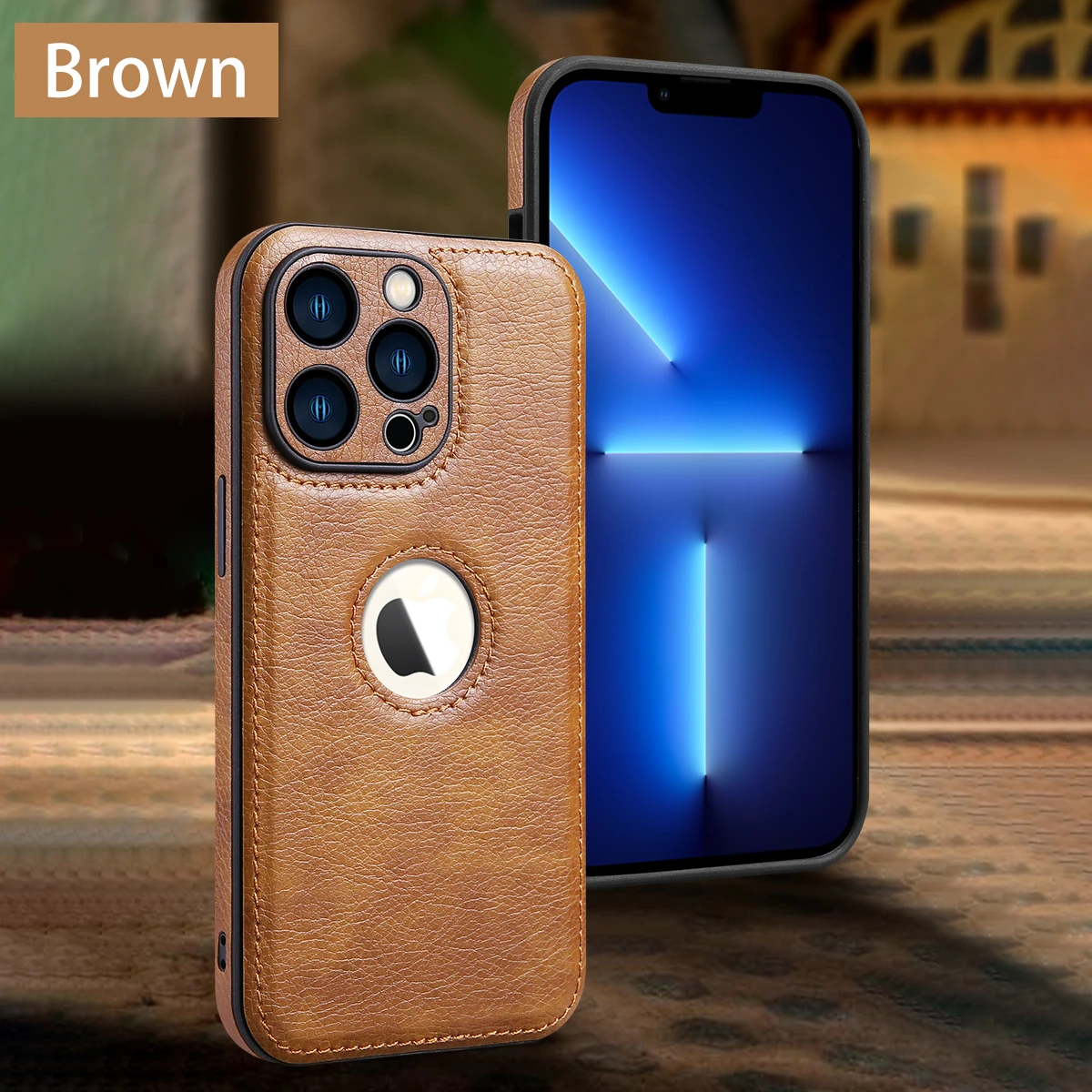 Кожаный чехол-накладка для Apple iPhone 14 Pro Max 13 12