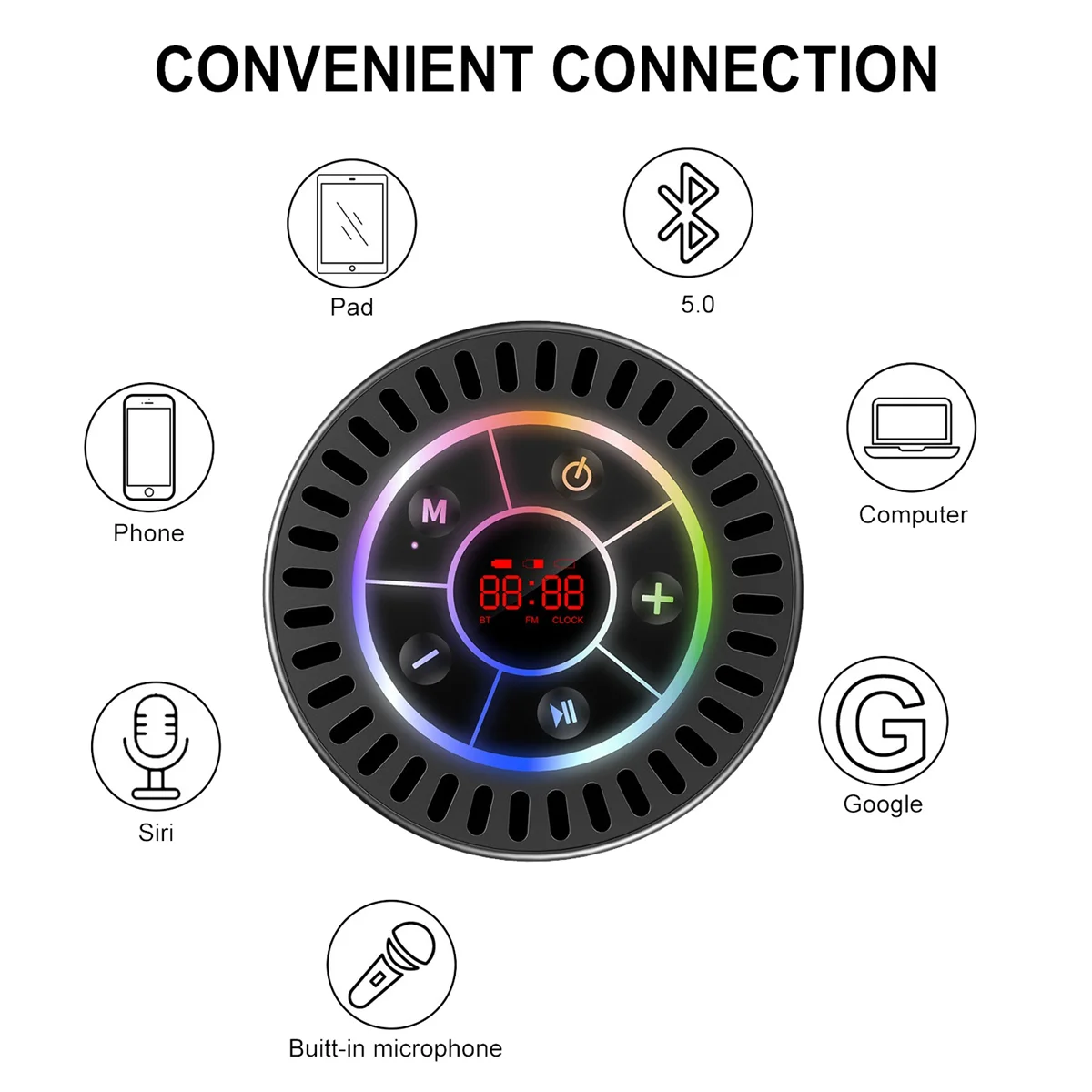 Водонепроницаемая IPX7 Bluetooth-Колонка для ванной комнаты сабвуфер портативный
