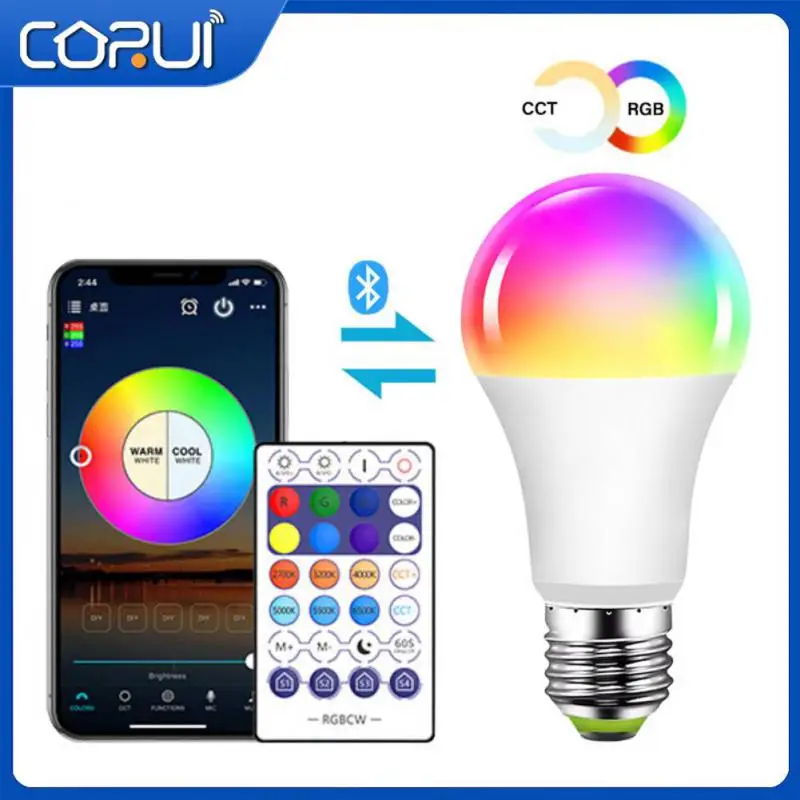 

Умная Светодиодная лампа CORUI RGB + CCT 10 Вт с поддержкой Bluetooth и управлением через приложение