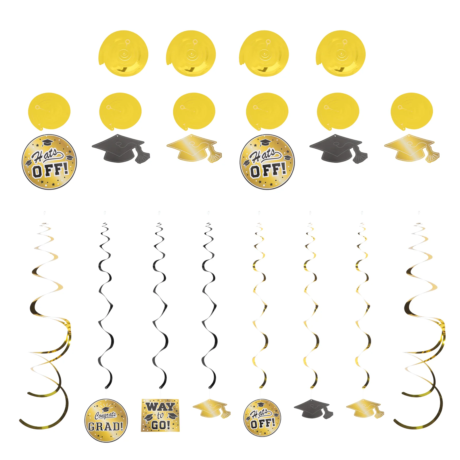 

18Pcs Spiral Graduation Party Pendants Party Decorative Pendants Ornaments