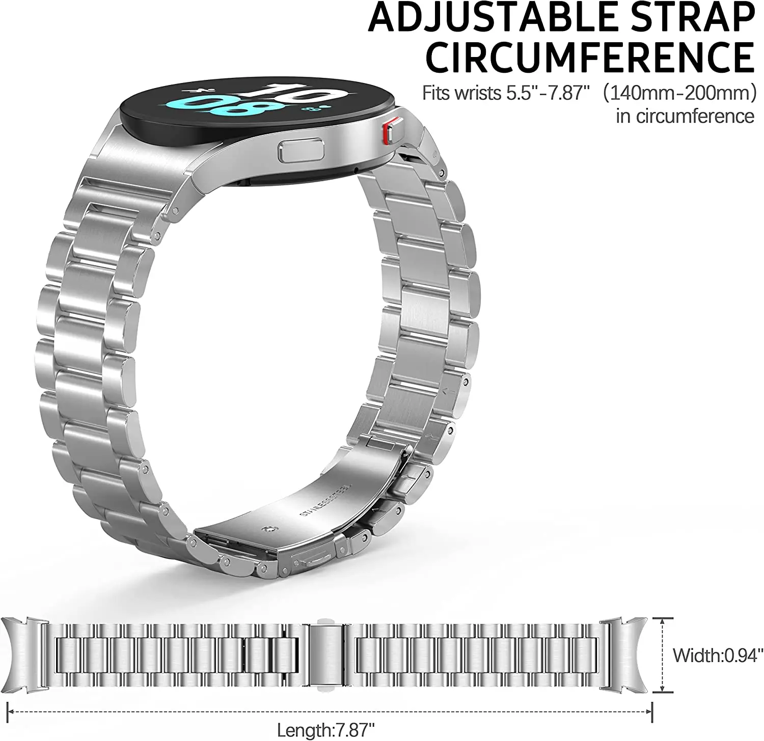 No Gaps Stainless Steel Metal Strap For Samsung Galaxy Watch 5 Pro/40mm 44mm/Watch4 Classic 42mm 46mm Smartwatch Band Bracelet