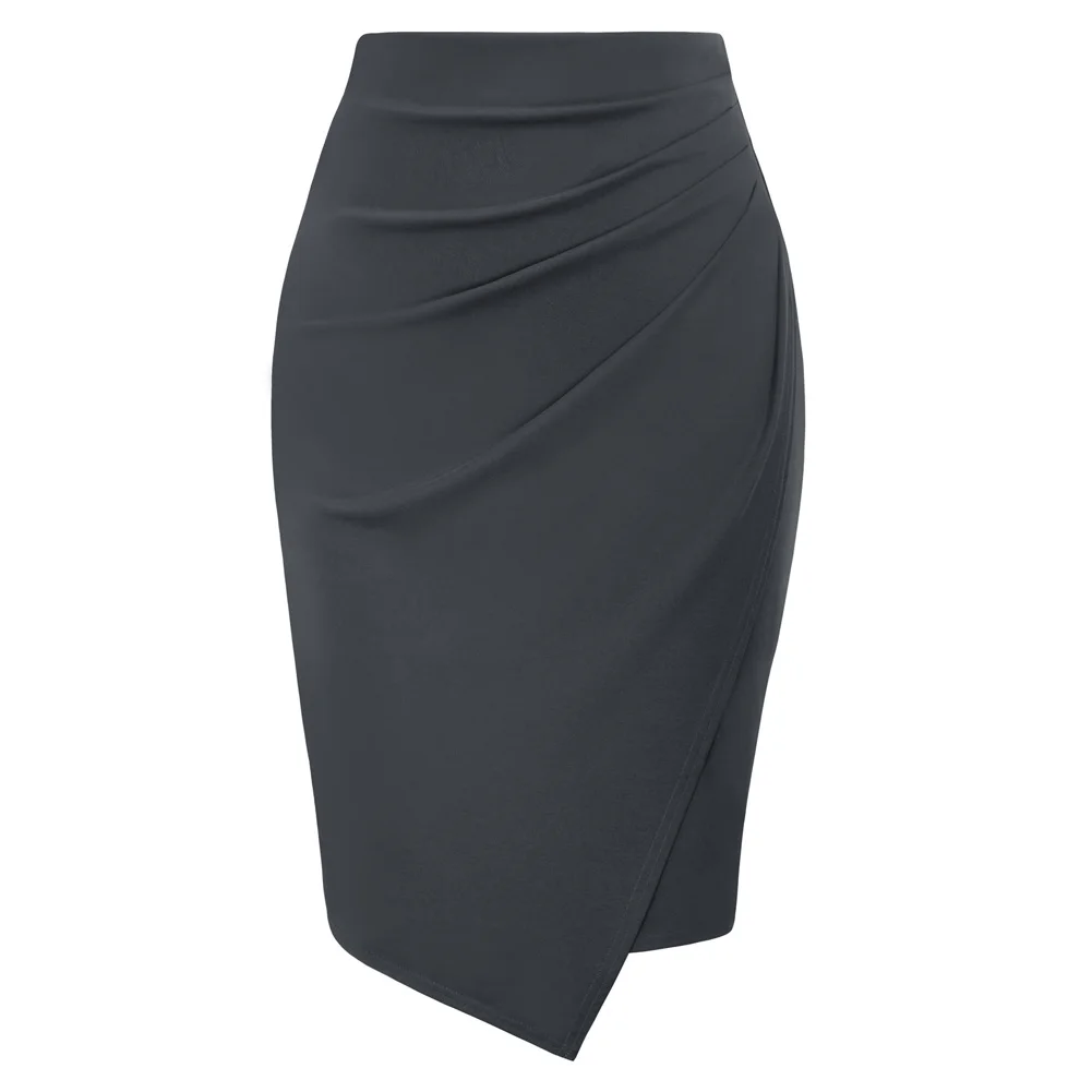 

Women Overlay Decorated Skirt High Waist Ruched Skirts Office Lady Work Wear Sexy Elegant Summer Knee-length Bodycon Skirt OL