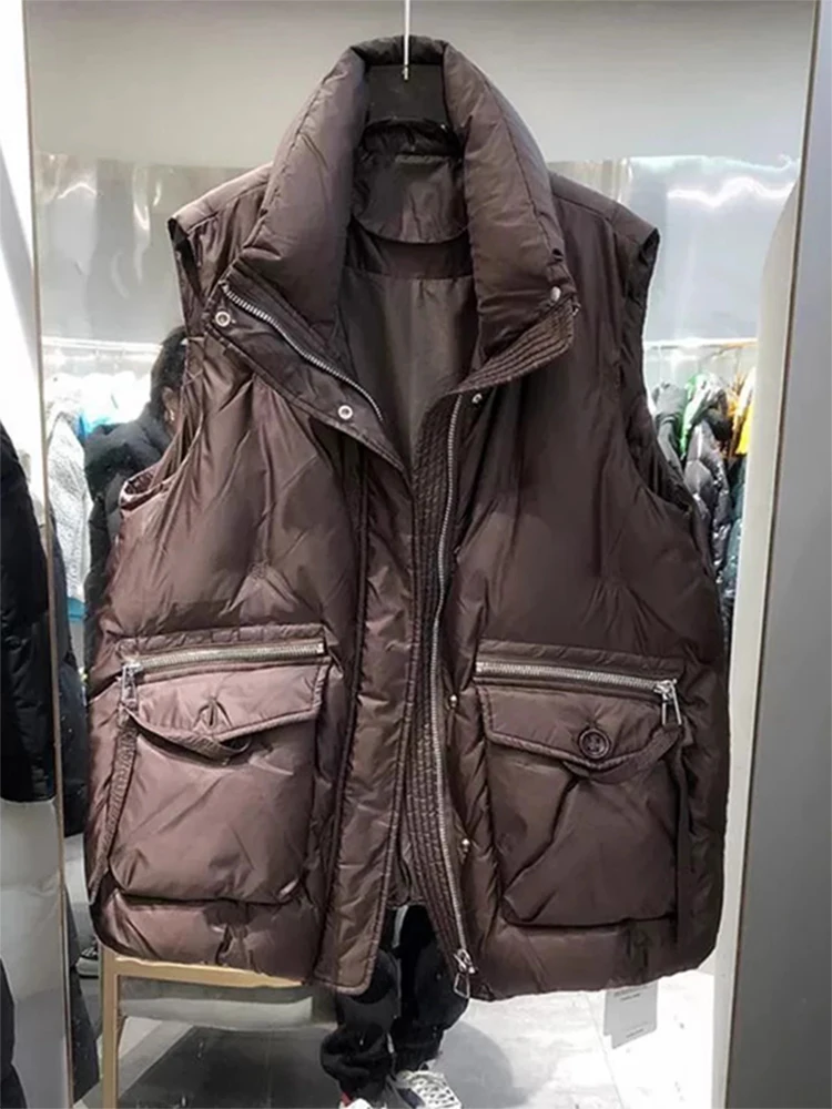 Европейские товары пуховый жилет с хлопковой подкладкой женский свободный