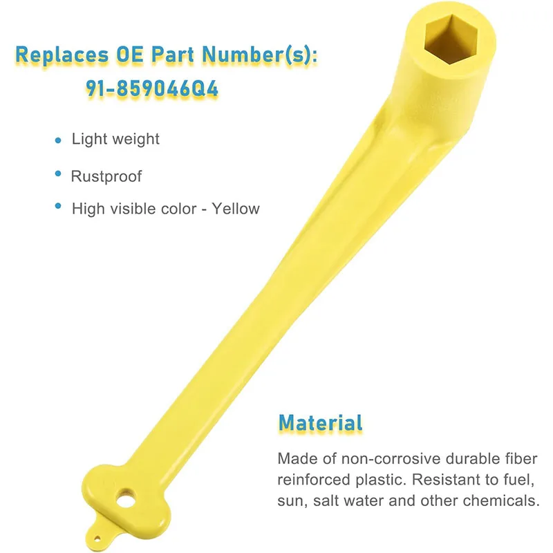 Полимерный пропеллерный ключ 1-1/16 дюйма гаечный 27 мм желтый для Mercury/Mercruiser/Alpha