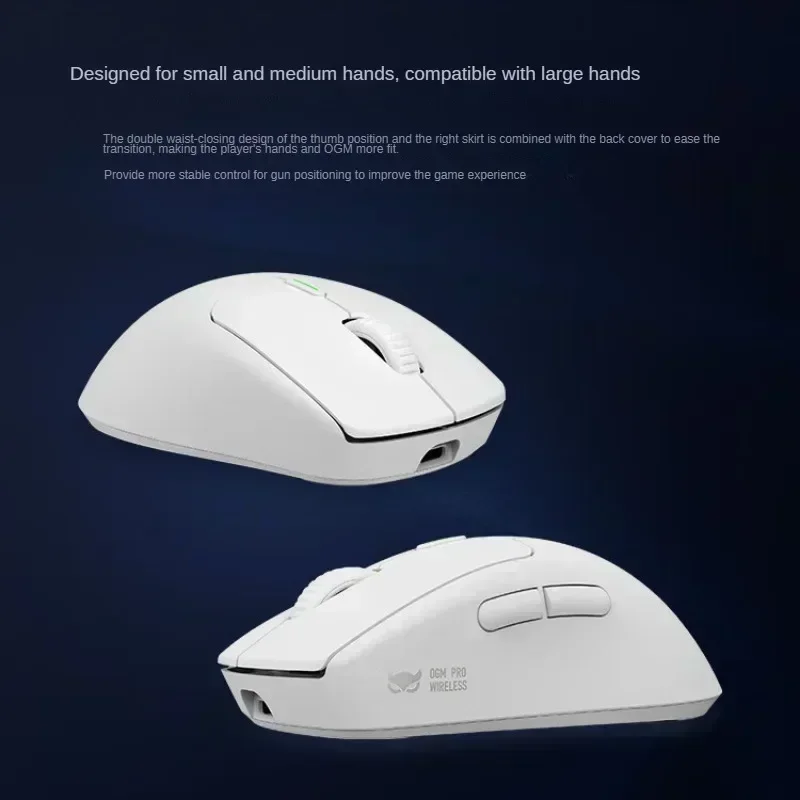 Фото Беспроводная мышь Waizowl OGM Pro, эргономичный дизайн, легкий трехрежимный PAW3395, аксессуары для ноутбуков, игровая мышь с длительным сроком службы батареи №4