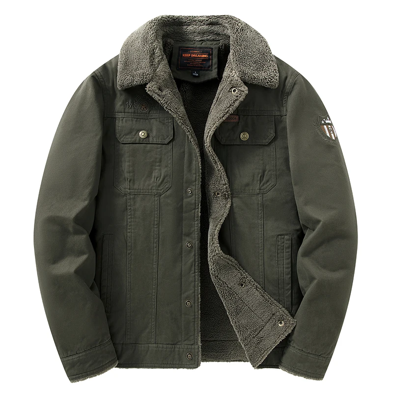 Мужские осенне-зимние куртки плюшевое утепленное пальто мужская хлопковая